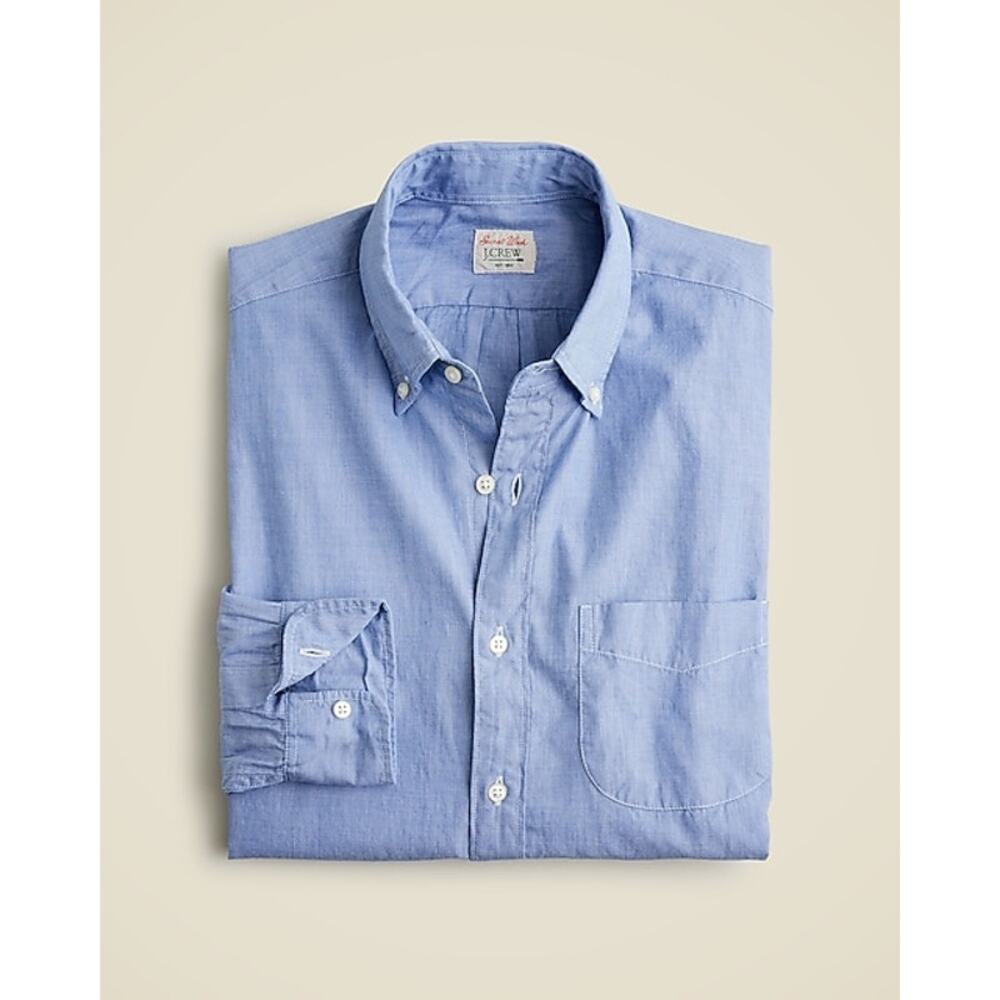 J.Crew Secret Wash Cotton Poplin Button Up Shirt Waterfall XL Casual NWT - Picture 3 of 4